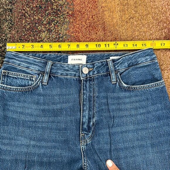 FRAME High-Rise Wide Crop Distressed Jeans Size 31 - Picture 7 of 13